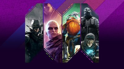 Les meilleurs jeux de tir en équipe - Illustration promotionnelle montrant Hunt: Showdown, Outriders, Deep Rock Galactic et Rainbow Six Siege