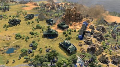 Sid Meier's Civilization VII screenshot showing gameplay using tank units