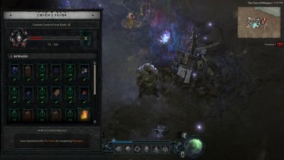 Diablo IV – Saison 7 – Capture d'écran montrant le menu de réputation de la nouvelle saison