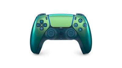 Teal DualSense controller face-on view