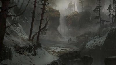 god of war-skjermbilde – vinterskog