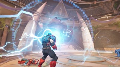 Marvel Rivals screenshot showing Captain America gameplay