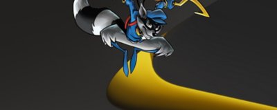 Sly Cooper on a dark background