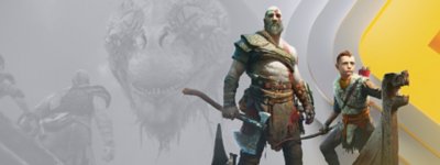 Imagen promocional de God of War con la marca PlayStation Plus.