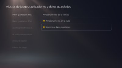 Sincronizar datos guardados de PS5