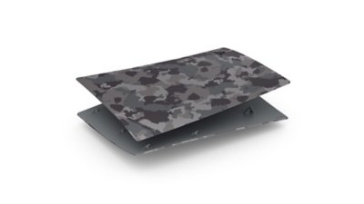 Gray Camo PS5 console cover digital edition lying down