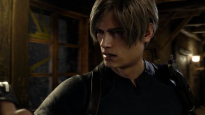 Resident Evil 4 – skjermbilde av Leon Kennedy.