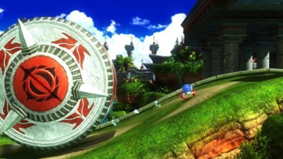 Captura de pantalla de Sonic X Shadow Generations que muestra a Sonic en un nivel 2D