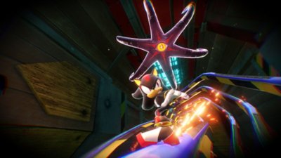 Sonic X Shadow Generations screenshot showing Shadow fleeing a large squid-like enemy