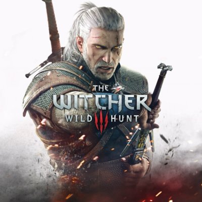 The Witcher 3: Wild Hunt key art showing a character in armour holding a sword.