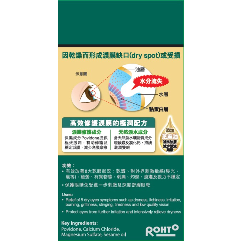 Rohto Dry Eye Premium Eye Moisturizer (Single Vial) 0.5ml x 30 Vials