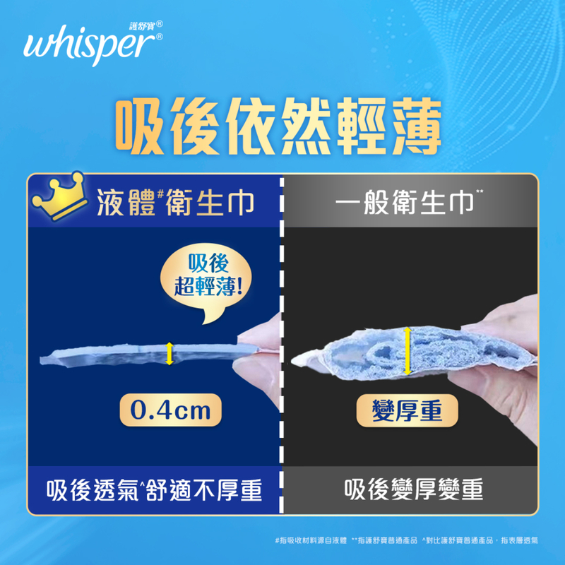 Whisper Liquid Pad Infinity Flexfoam Absorbent Day 24cm 10pcs