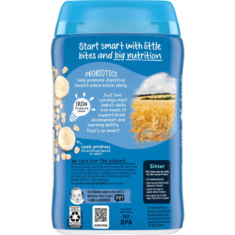 Gerber Probiotics Oatmeal Banana Cereal 227g