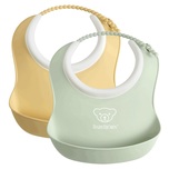 BabyBjorn Small Baby Bib - Powder Yellow 1pc + Powder Green 1pc