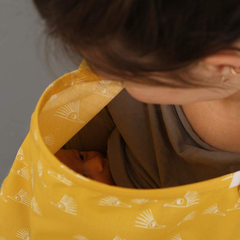 Simply Good Nursing Cover Duo White Hedgehogs On Yellow