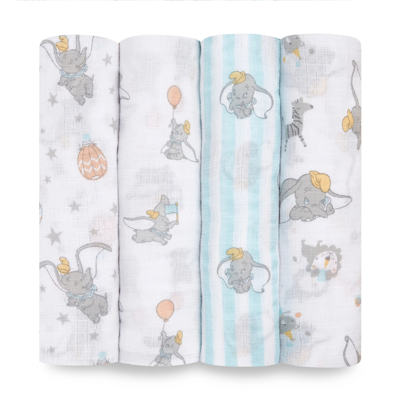 Aden+Anais Essential Swaddle (Disney Dumbo) 4pcs