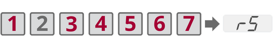 除第二个数字外的所有数字都亮起 = r5 错误代码