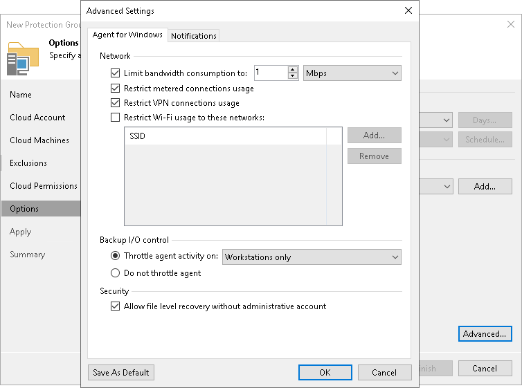 Veeam Agent for Microsoft Windows Settings