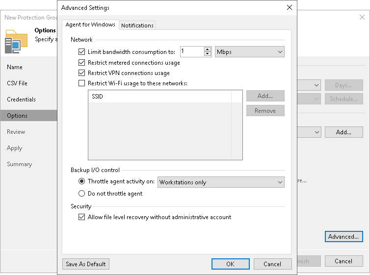 Veeam Agent for Microsoft Windows Settings