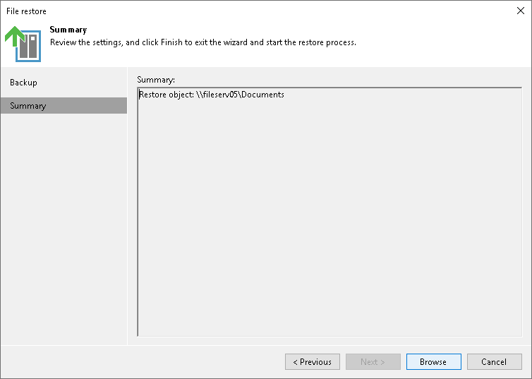 Step 3. Verify Object Restore Settings