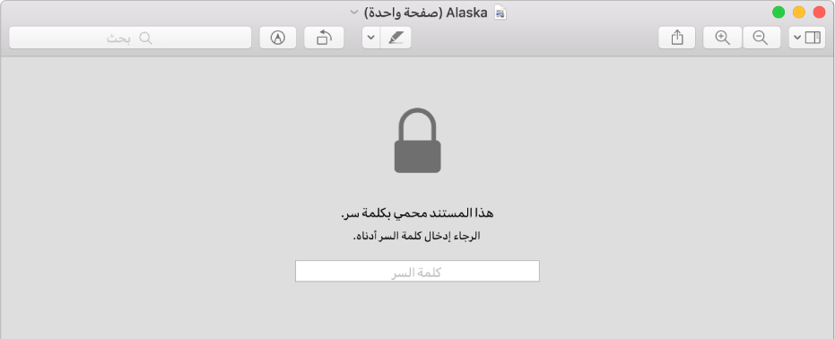 مستند PDF محمي بكلمة سر.