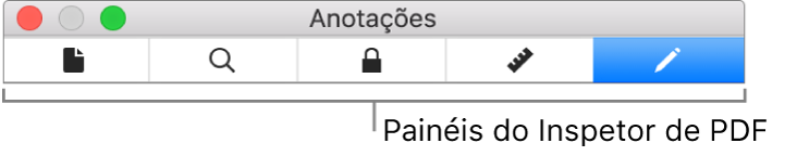 Painéis do inspetor de PDF.