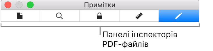 Панелі інспектора для PDF-документа.