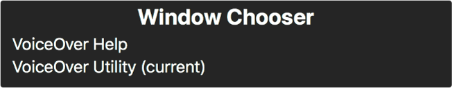 The Window Chooser is a panel that shows a list of currently open windows.