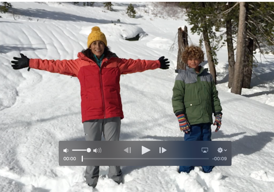 Videoclip mit Wiedergabesteuerungen unten