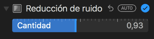 Regulador “Reducción de ruido” en el panel Ajustar.