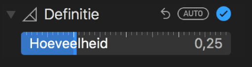 Schuifknop 'Definitie' in het paneel 'Pas aan'.