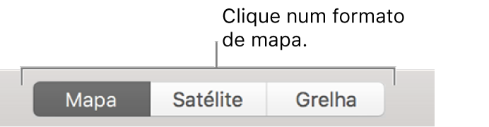Botões Mapa, Satélite e Grelha