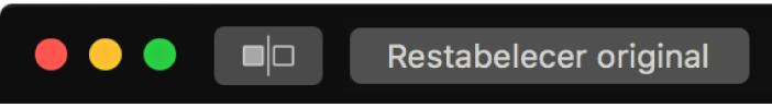 O botão “Restabelecer original” junto ao canto superior esquerdo da janela da aplicação Fotografias.