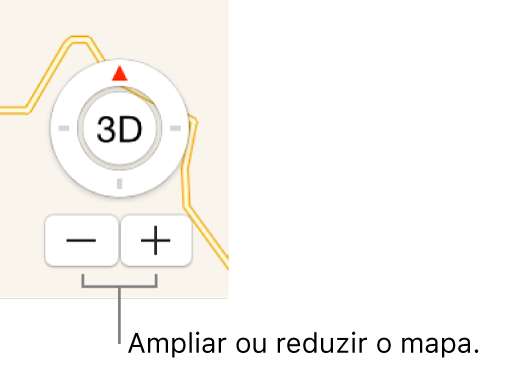 Botões de ampliar/reduzir num mapa