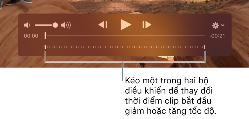Các điều khiển quay chậm trong clip video