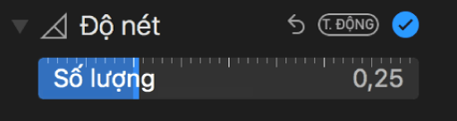 Thanh trượt Độ nét trong khung Điều chỉnh.