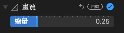 「調整」面板中的「畫質」滑桿。