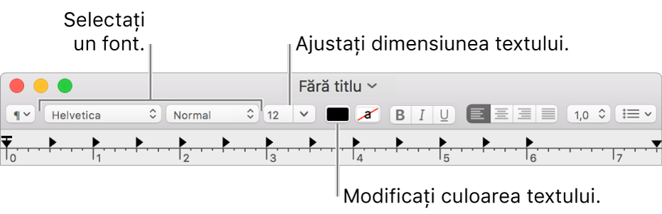 Ajustați dimensiunea, culoarea și fontul textului.