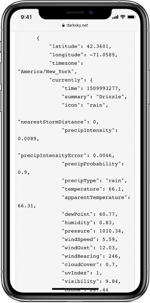 Et eksempel på JSON-data.