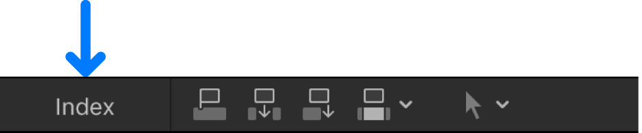 Bouton Index dans le coin supérieur gauche de la timeline