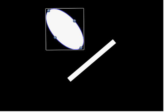 Canvas showing same two objects when the Align Tangents checkbox is selected