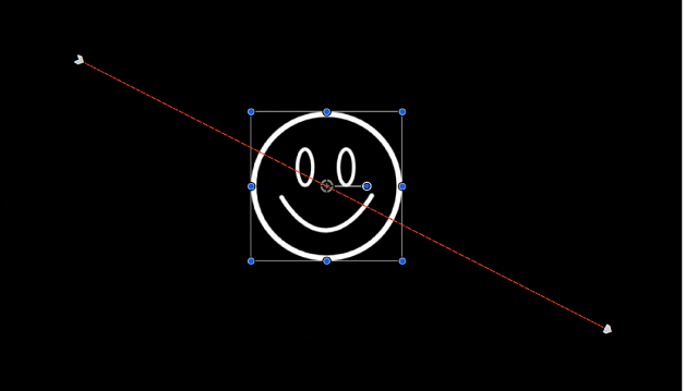 Canevas affichant une trajectoire d’animation générée par les images clés