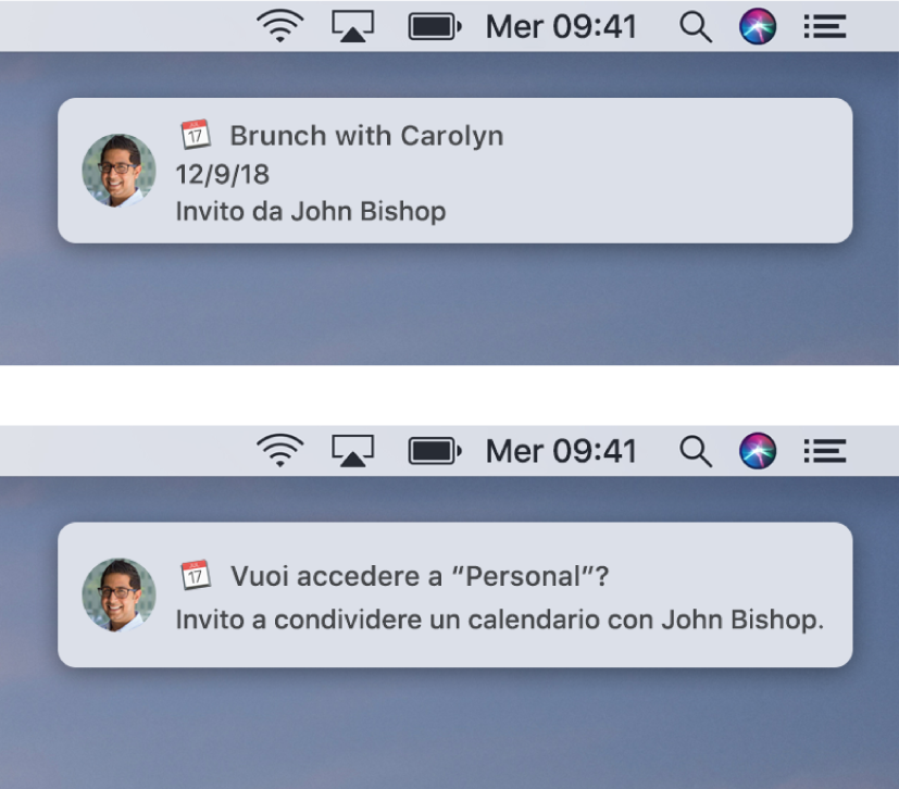 I banner di notifica per gli inviti di Calendario non dispongono di alcun pulsante sulla destra.