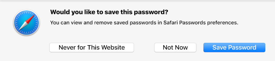 Dialogue asking if you want to save your password.