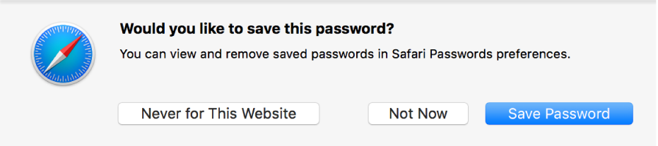 Dialog asking if you want to save your password.