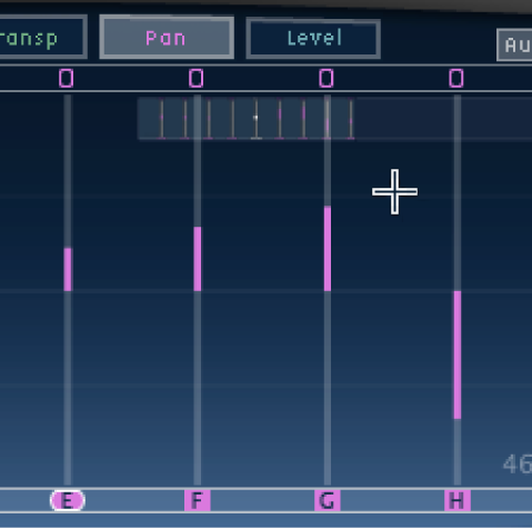 The Delay Designer Tap display, showing aligned tap values.