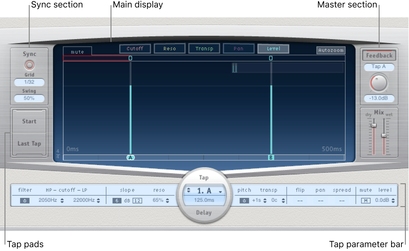 The Delay Designer window.