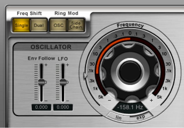 Commandes de l’oscillateur de Ringshifter.