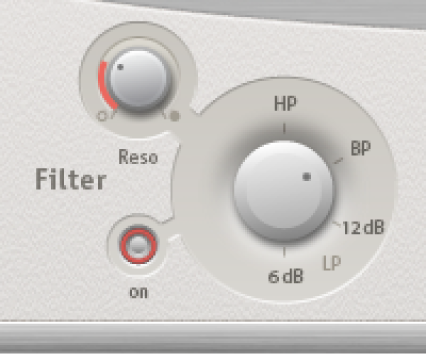 Commandes principales de filtrage de Space Designer.