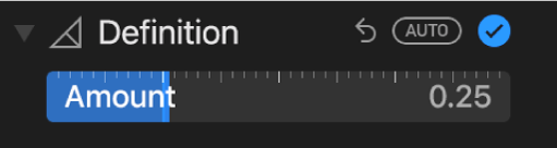 The Definition slider in the Adjust pane.